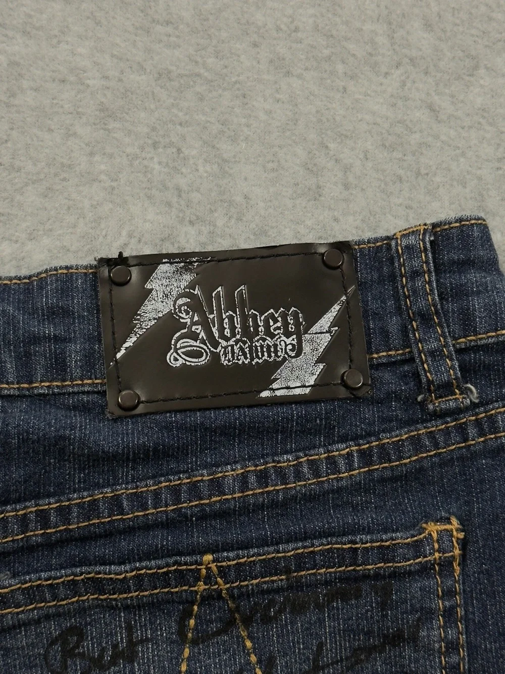Y2K Abbey Dawn Graphic Print Denim Mini Skirt - Picture 3 of 6